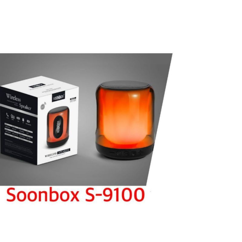 SPEAKER BLUETOOTH TWS SOONBOX S-9100 WIRELESS LED RGB LIGHT S9100 WIRELESS SPEAKER PORTABLE SPEAKER MUSIC BOX BLUETOOTH