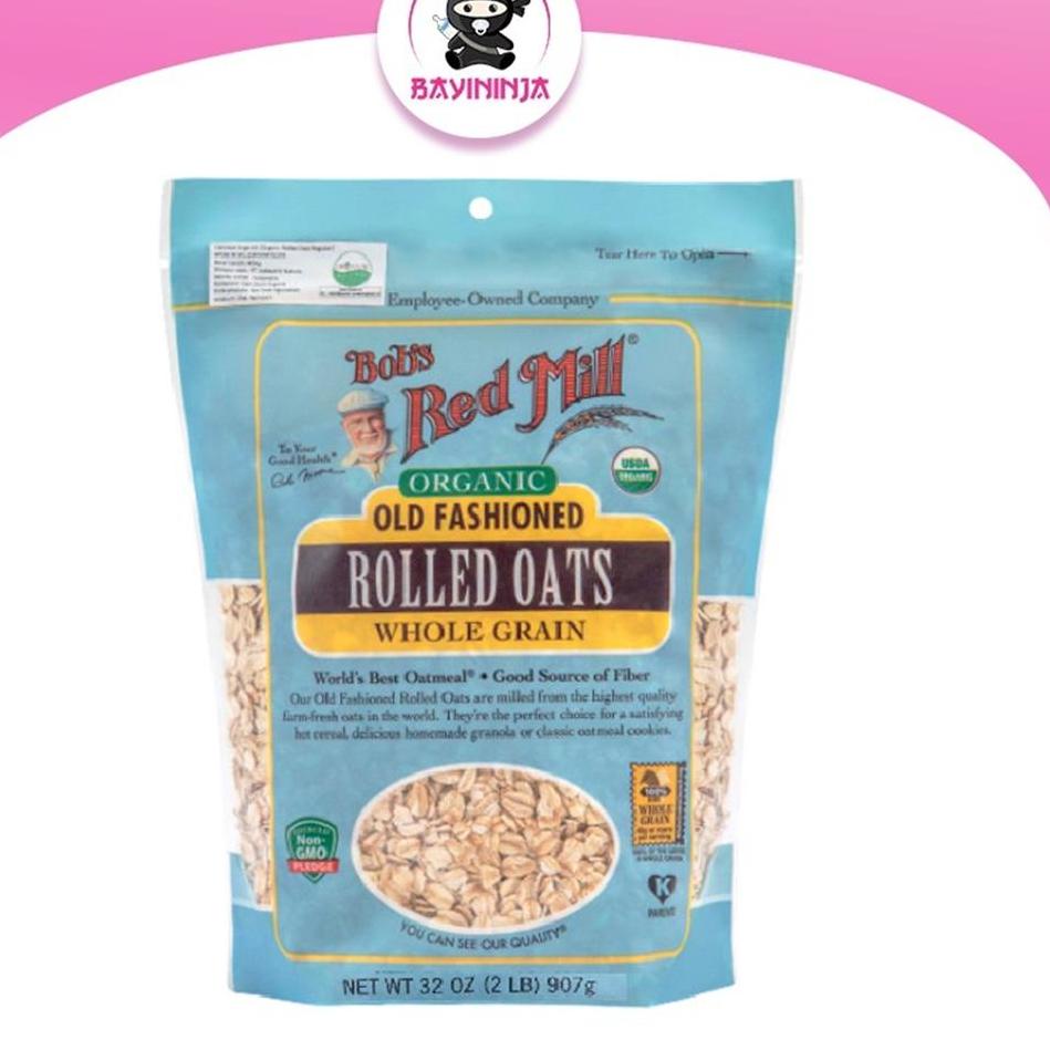 

Pasti Tertarik--BOBS RED MILL Organic Old Fashioned Rolled Oats Whole Grain 907 g