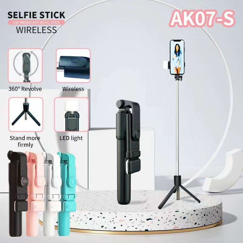 TRIPOD TONGSIS 4IN1 AK-07S BLUETOOTH REMOTE + LED LIGHT STAND HP AK07S