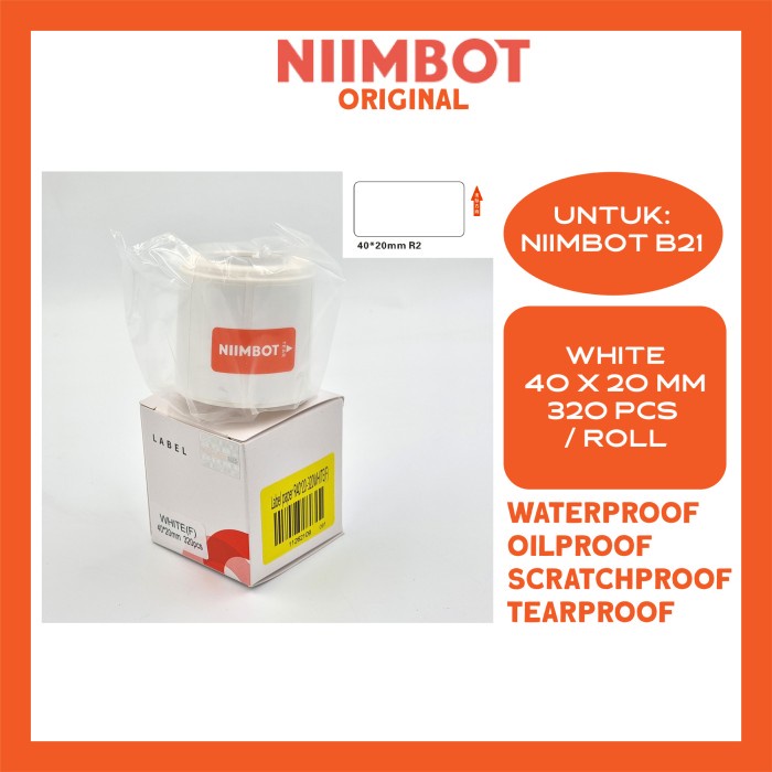 

Kertas Thermal Thermal Label Printer Sticker Niimbot B21 Refill Label - Plain White