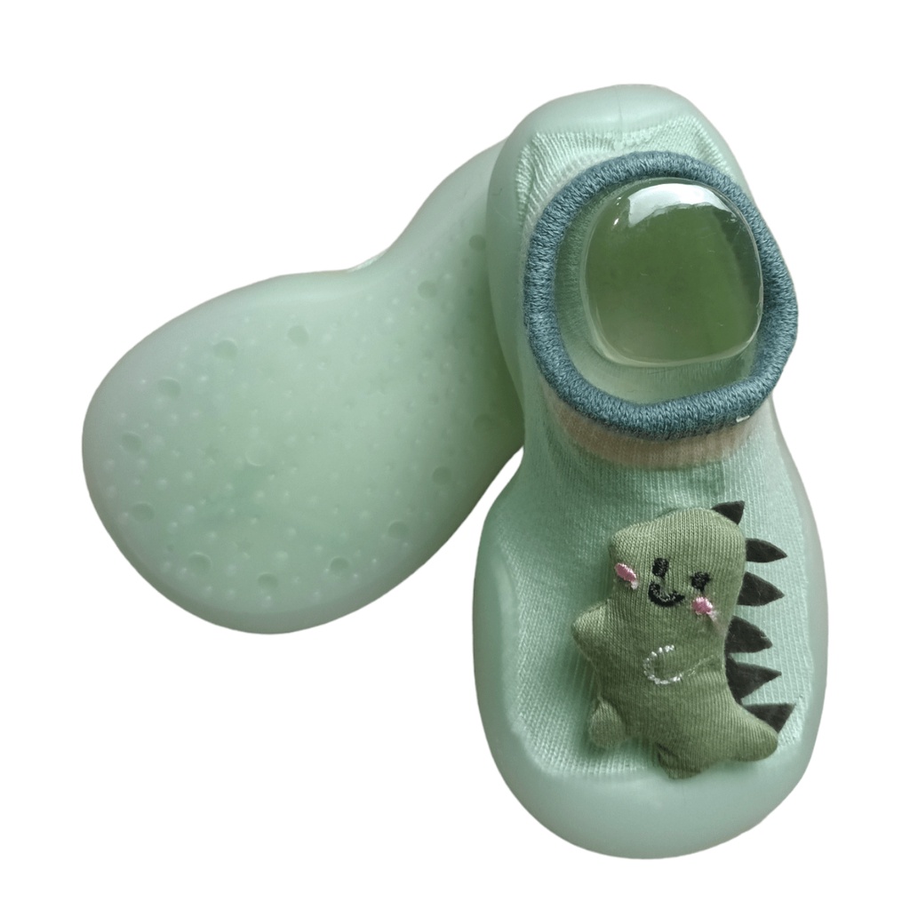 Sepatu bayi alas karet anti slip gliter motif pita dan karakter lucu
