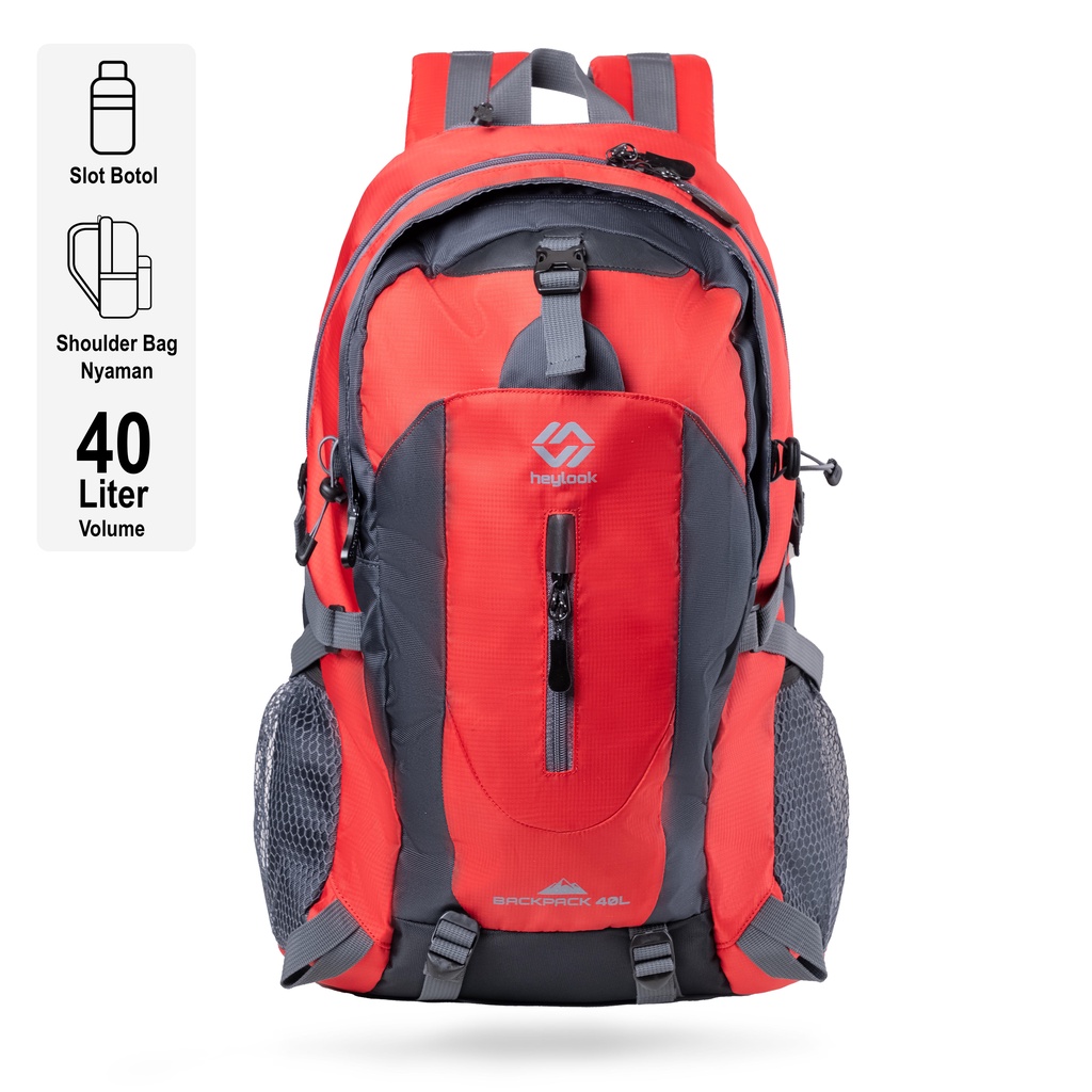 HEYLOOK Project - Tas Ransel Gunung BORNEO Backpack Carrier Hiking Camping Outdoor 40L Tas Travelling Tas Travel Tas Backpacker Tas Mudik Tas Pulkam Tas Pulang Kampung