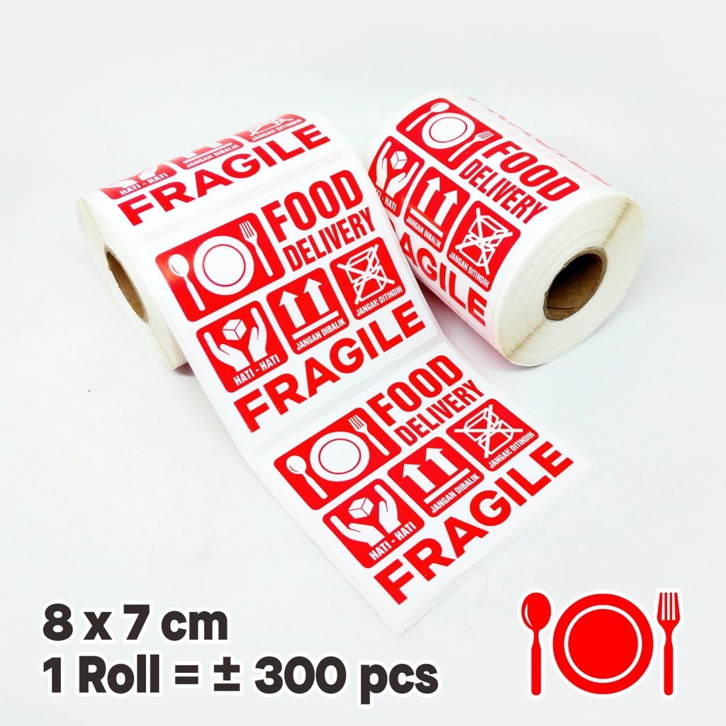 

Sticker Label Food Delivery Stiker Fragile Pengiriman Makanan Online 8 x 7 cm (1 roll isi 300 pcs)