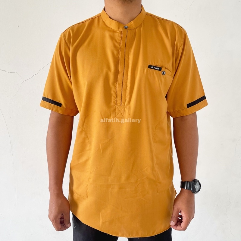baju koko kurta lengan pendek alfatih