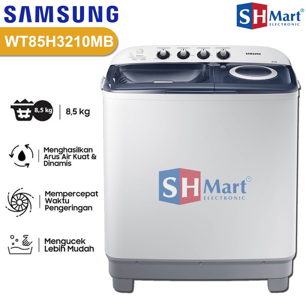 MESIN CUCI 2 TABUNG 8,5 KG SAMSUNG WT85H3210MB WT85H FREE PASANG ( MEDAN )