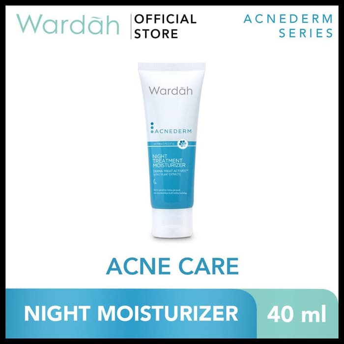 GIRLSNEED77 - COD - Wardah Acnederm Night Treatment Moisturizer 40 ml - Pelembab Wajah Berjerawat dengan BHA