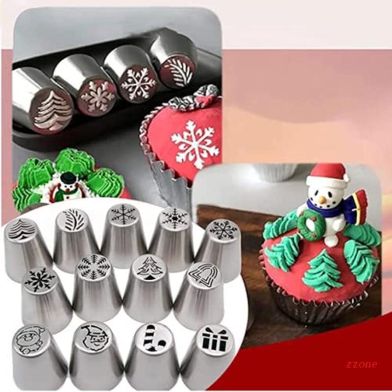 13pcs / Set Nozzle Icing Untuk Dekorasi Kue Natal