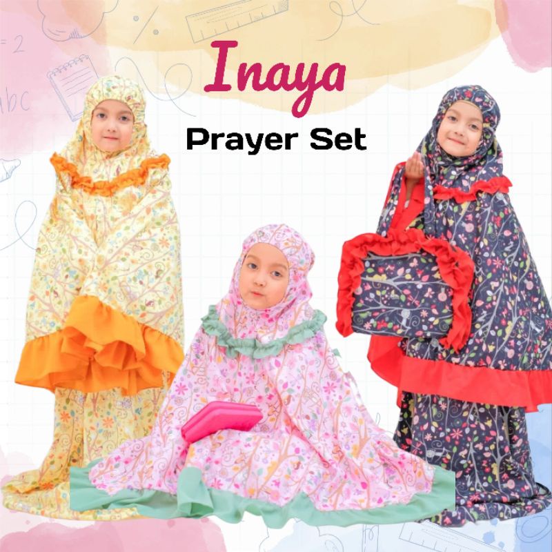 [Rumah Mikha] Inaya Prayer Set 3-7T / Mukena Anak Cewe Perempuan Muslimah