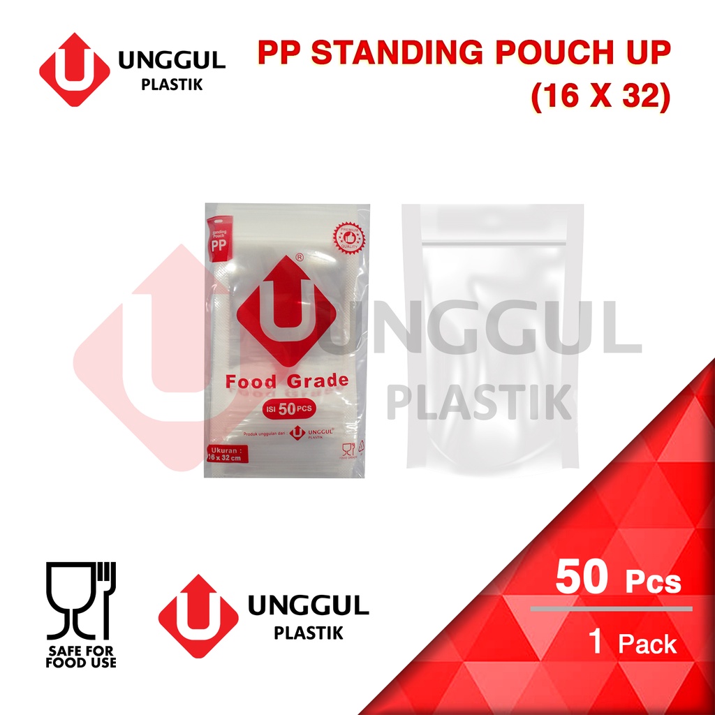 PP STANDING POUCH UKURAN 16X32 CM UP / DUS