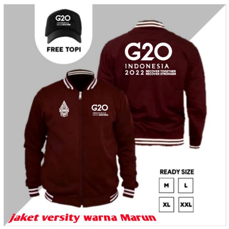 jaket versity G20 plus bonus topi jaring