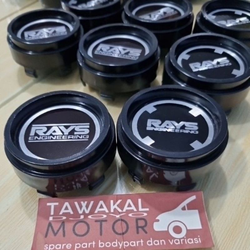 tutup velg dop roda 6.5cm dop velg variasi silinder hitam plat Rays