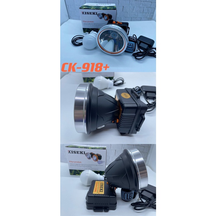 Senter Kepala Kiseki CK-918+ 100W Headlamp Outdoor 100 Watt Kiseki CK 918 Senter LED Headlamp Kiseki CK918 100 WATT / Senter Kepala KISEKI CK-188 35W