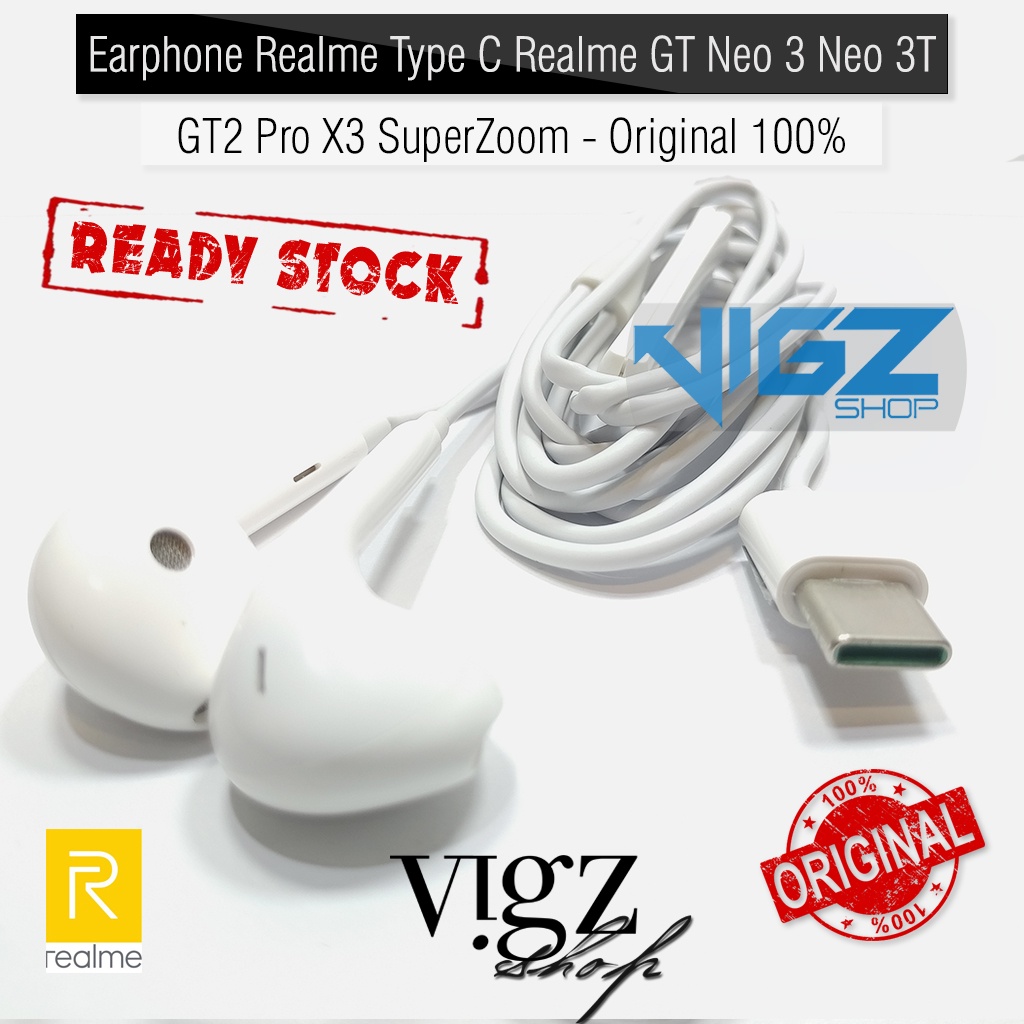 Earphone Handsfree Realme Type C Realme GT Neo 3 Neo 2 Neo 3T GT2 Pro X3 SuperZoom Original