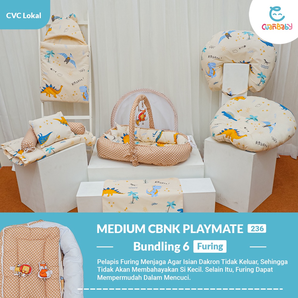 Kasur Bayi Playmate Paket Lengkap Motif Dino Coast Mix Dottie Baby Milk Tea By Cuan Baby MEDIUM CBNK
