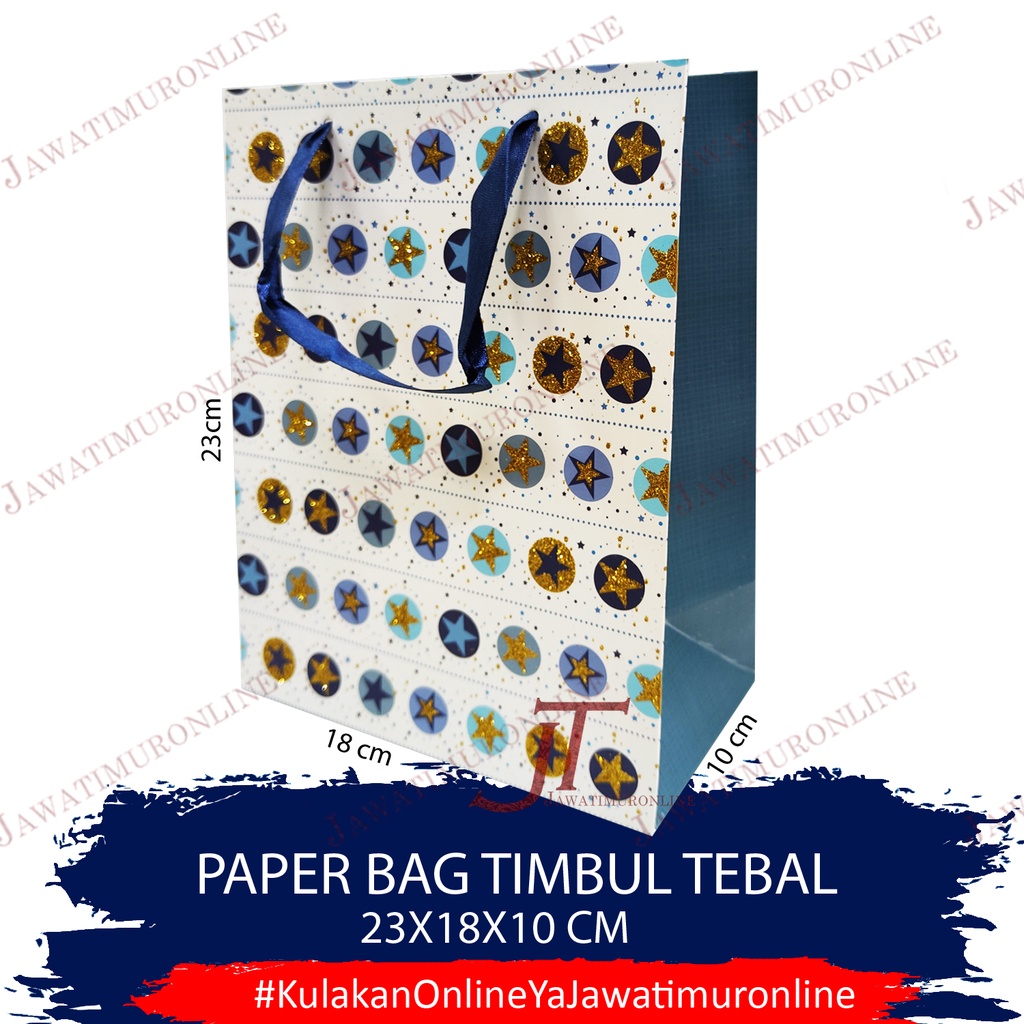 Paper Bag Fancy Bahan Tebal Motif Timbul - Goodie Bag Motif