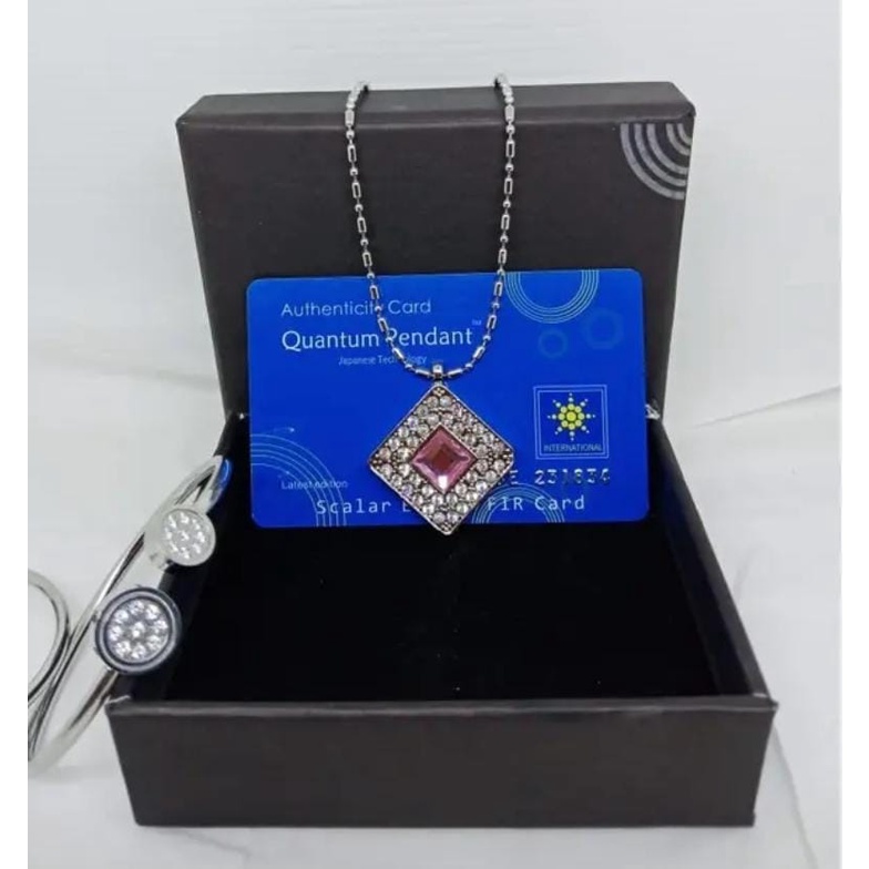 KALUNG KESEHATAN QUANTUM PENDANT 1 SET DENGAN GELANG ORIGINAL BOX + SERTIFIKAT