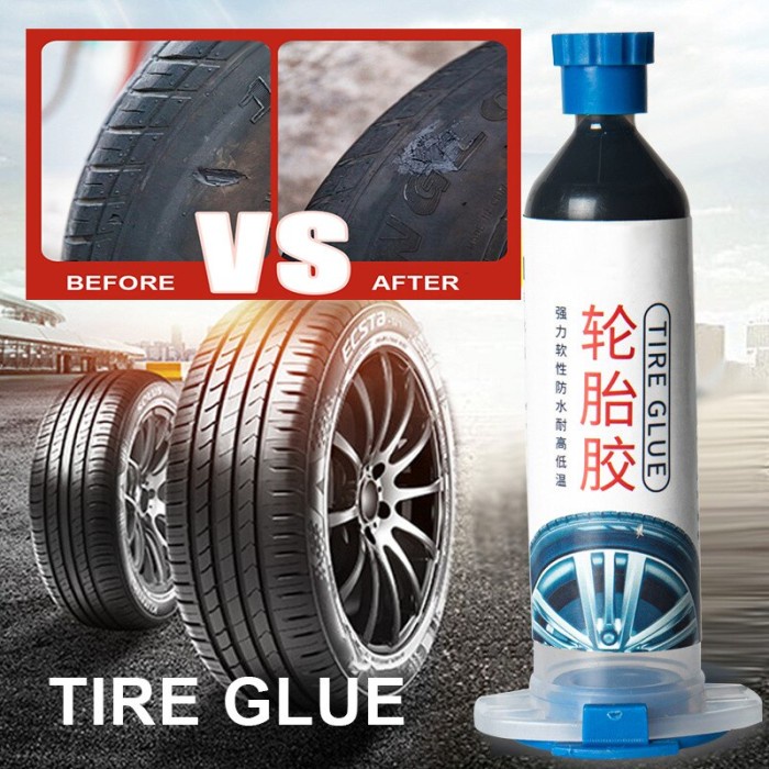 Anti Bocor Lem Tambal Ban Kompon Sepeda Motor/ Mobil - Tambal Ban Luar Sobek
