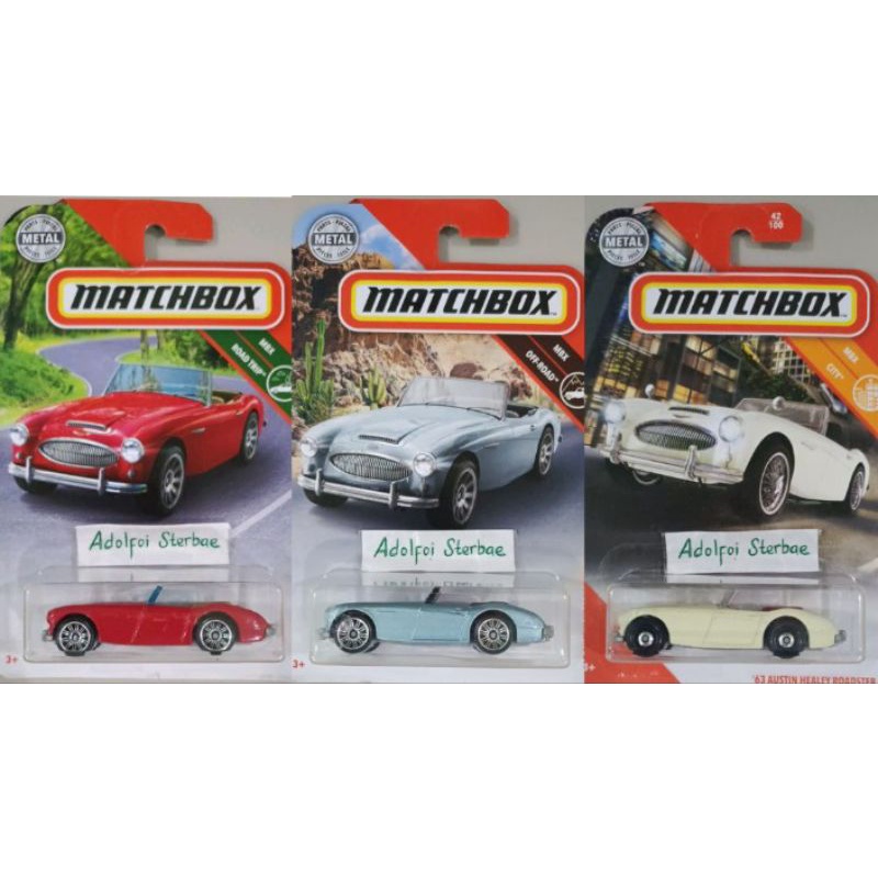 matchbox '63 austin healey roadster mbx off road mbx city mbx road trip