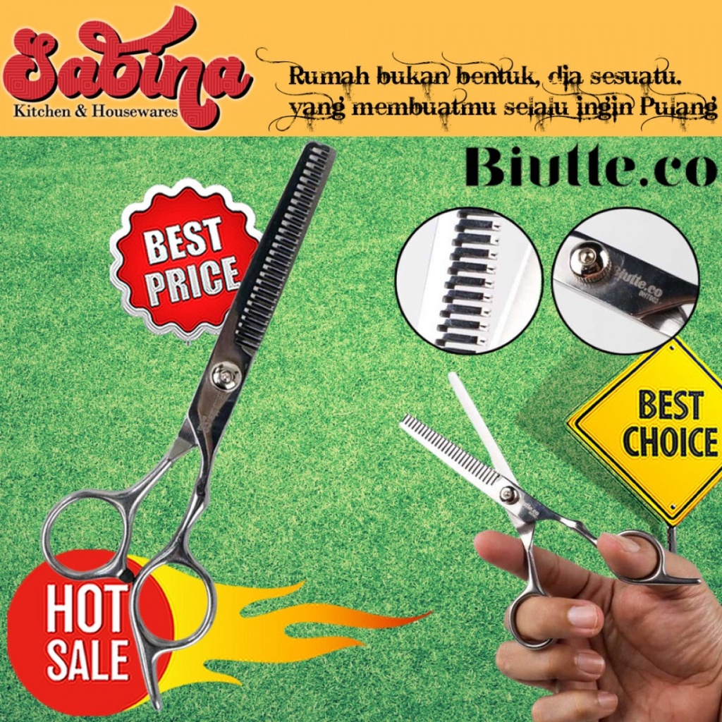 Alat Potong Gunting Rambut Sasak Salon Full Stainless Haircut Scissors OMHZ9KSV