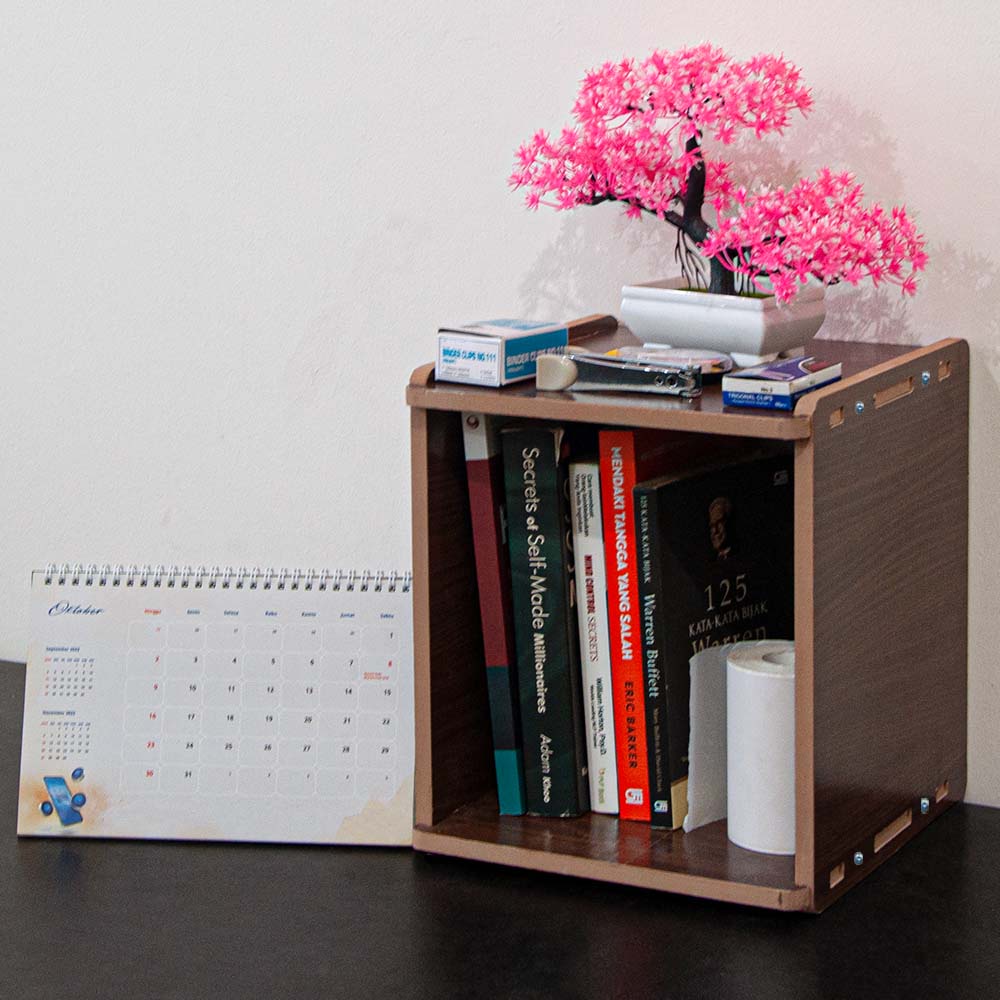 Rak Buku Minimalis Tempat Penyimpanan Serbaguna MDF - LC059