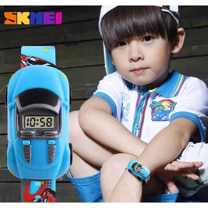 Jam Tangan Anak - Jam Tangan LED Anak - Anak Bentuk Mobil - Jam Tangan Fashion Anak - Jam Tangan Cas
