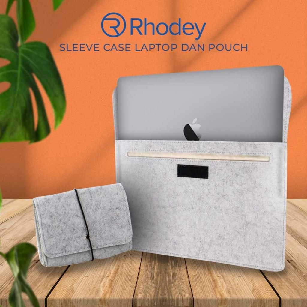 Rhodey Pelindung Sarung Sleeve Case Laptop Macbook with Pouch