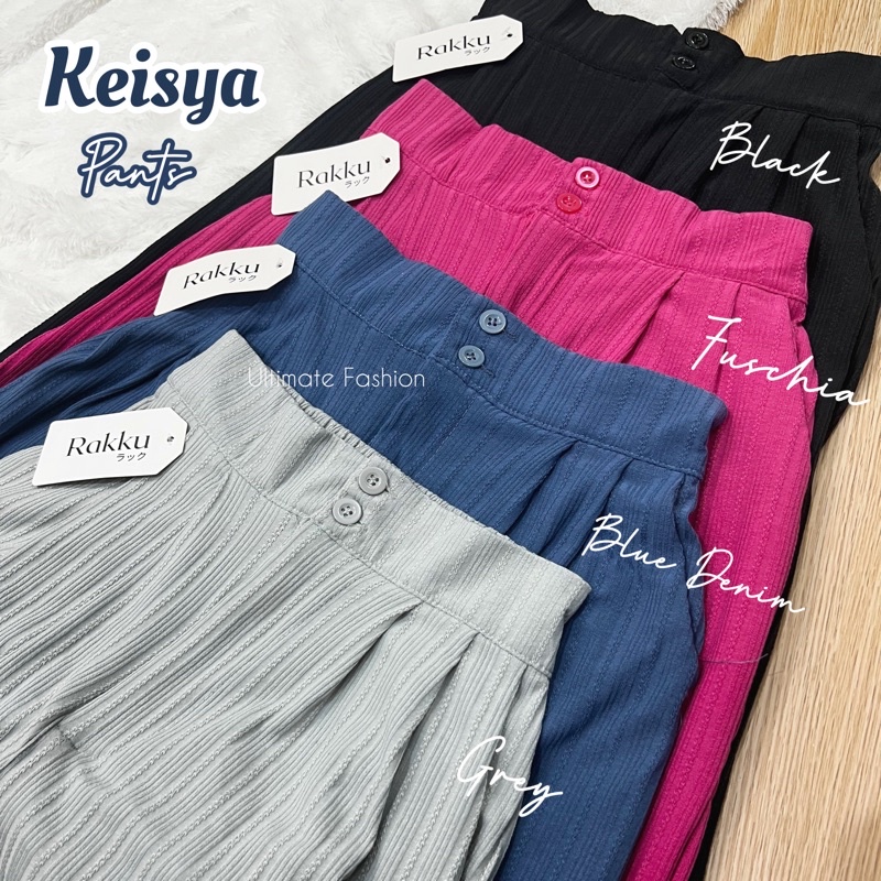 Keisya Basic Cullote Pants - Celana Kulot Kancing Wanita Knit Import Premium - Celana Panjang High Quality Korea Kekinian Terbaru  Rakku 885