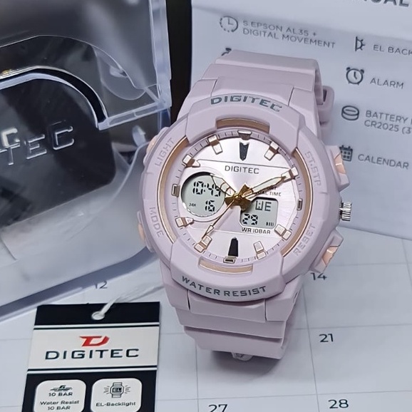 BEST SELLER JAM TANGAN WANITA DIGITEC DUALTIME 4130 C165 TALI RUBBER TANGGAL AKTIF FREE BOX &amp; BATERAI || JAM TANGAN FASHION WANITA JAM TANGAN CEWEK MURAH
