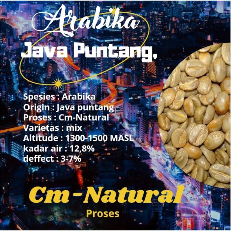 

Green Bean / Biji kopi Arabika Java puntang- Cm natural 1kg