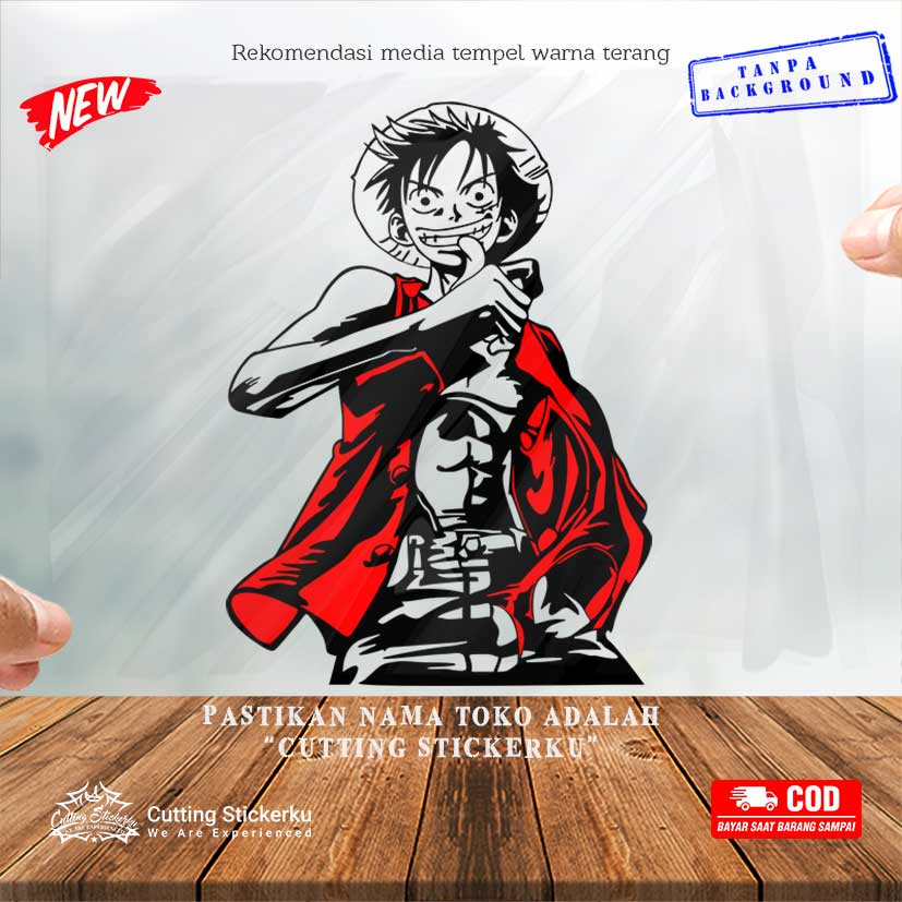 Cutting Stiker Happy Luffy Variasi Motor Mobil Sticker Timbul Keren Nyala Dasbor Spakbor Visor Body Kaca Helm Laptop Hologram Reflective Tahan Air Mio Bajak Laut Legend Bodi Samping Topi Jerami Scoopy Vario Beat Kartun Vespa Jepang Anime One Piece Kartun