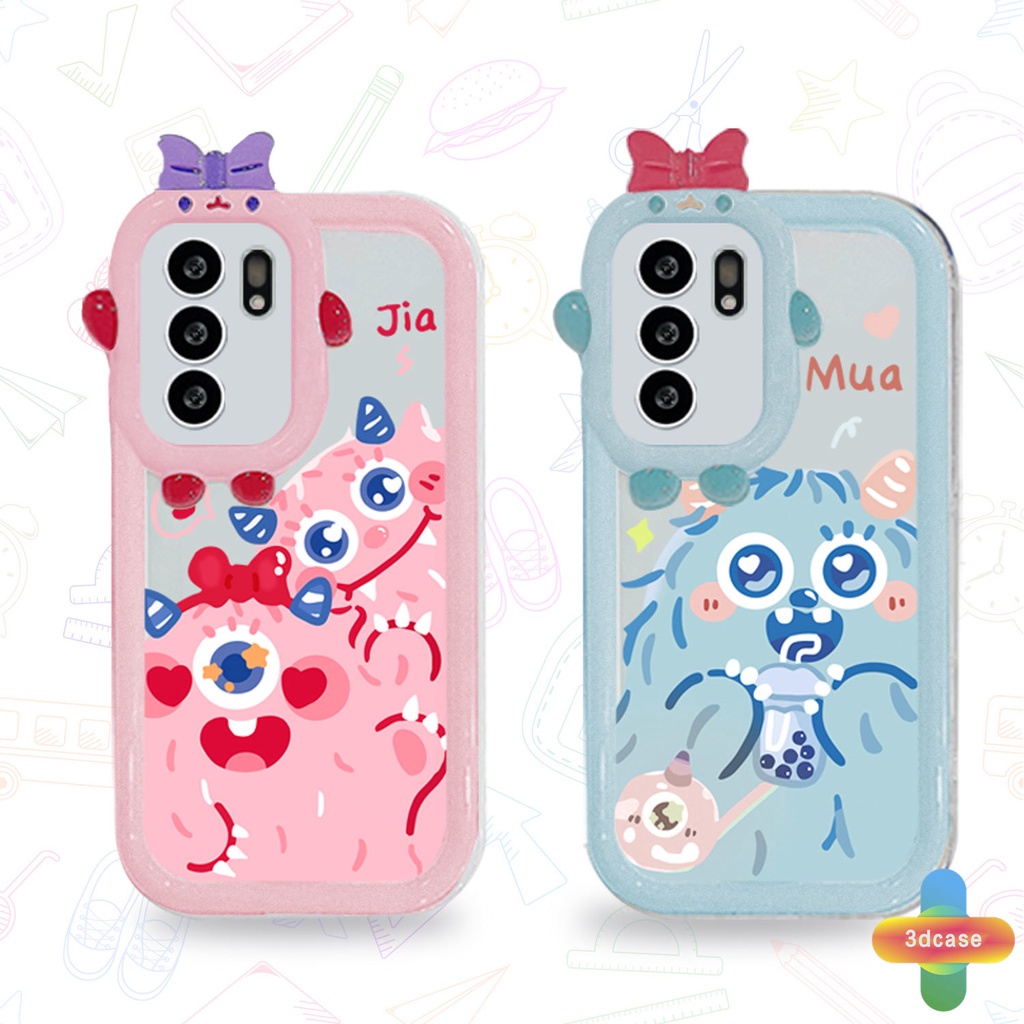 Soft Case OPPO A57 A56 A55 A7 A5 A9 A31 A53 A33 2020 A15 A54 A5S A3S A76 A96 A16 A95 A77S A12 A1K A16E A16K A54S Reno 5 Lite 5F A74 A15S A52 A11K A92 A35 A11 A93 A32 A72 A94 A53S F19 F17 21 PRO A16S A77 A57S A57E Little Monster Lens Anti-fall Case