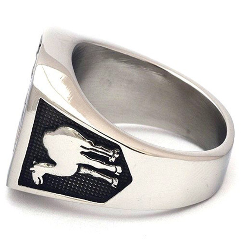 Cincin Masonic Bahan Stainless Steel Gaya Punk Untuk Pria