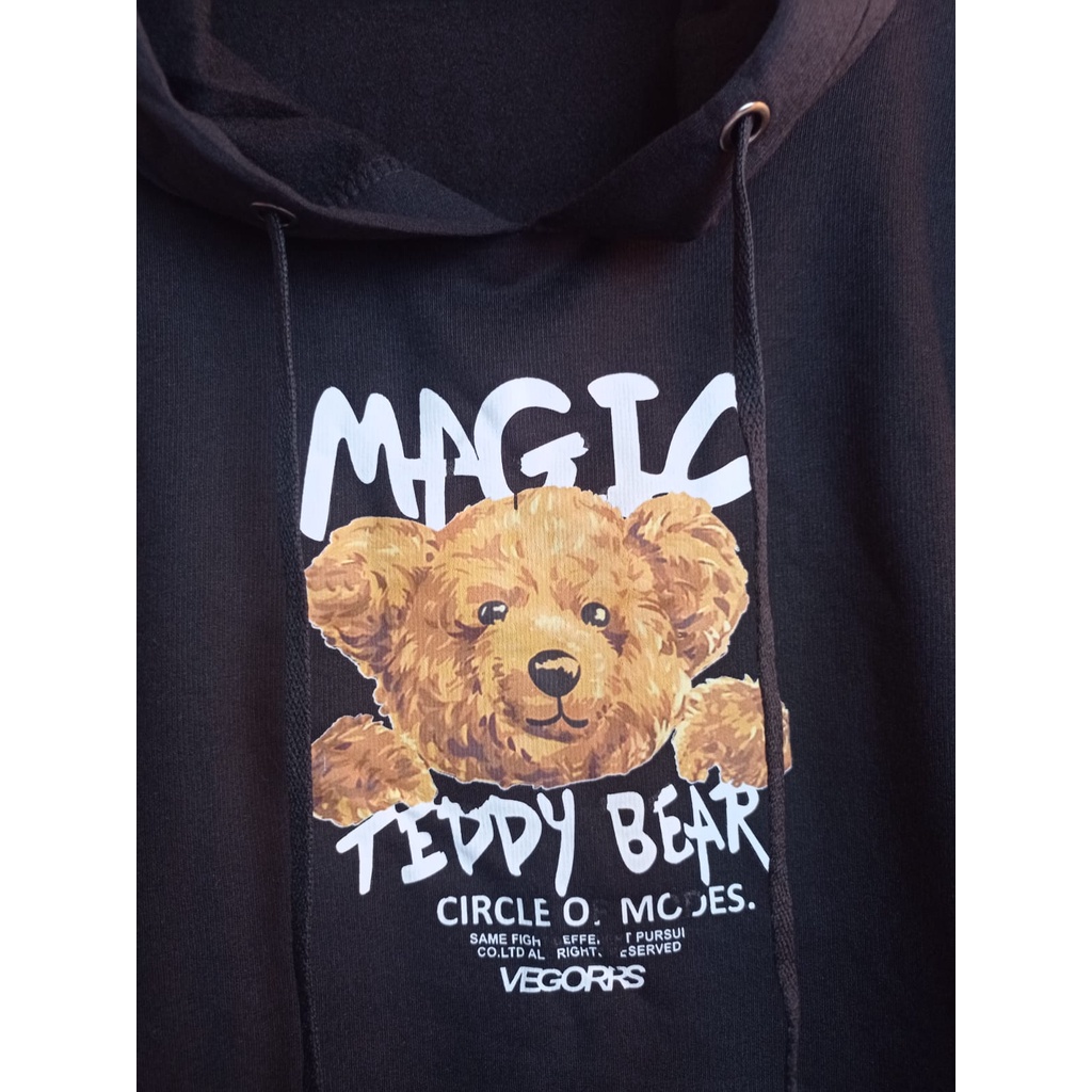 MAGIC TEDDY BEAR SWEATER HODIE FLEECE PRINTING - HOODIE WANITA OVERSIZE