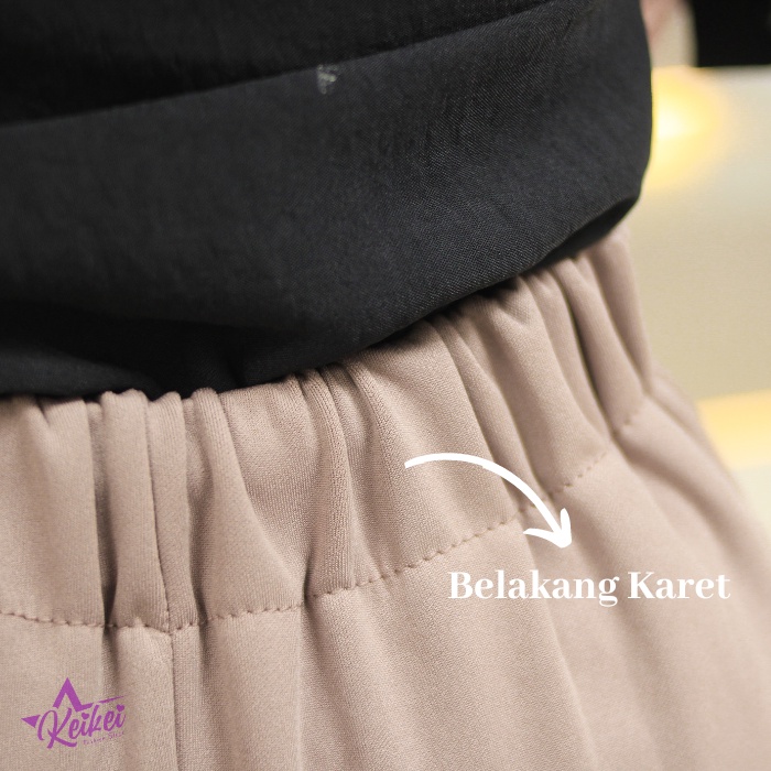 Celana Kulot Wanita Highwaist Kekinian Ala Korea Basic HW Pinggang Karet Clana Culotte Panjang Premium Long Cullote Scuba Terbaru Adem Berkualitas Butik