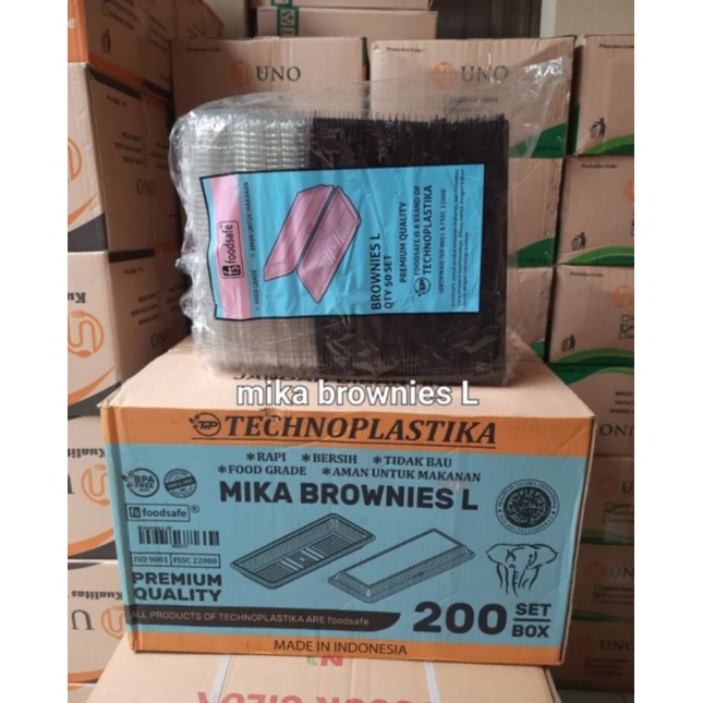 Mika tempat brownis/kue uk. L Higenis | 1Pack isi 50 pcs | TECHNOPLASTIKA