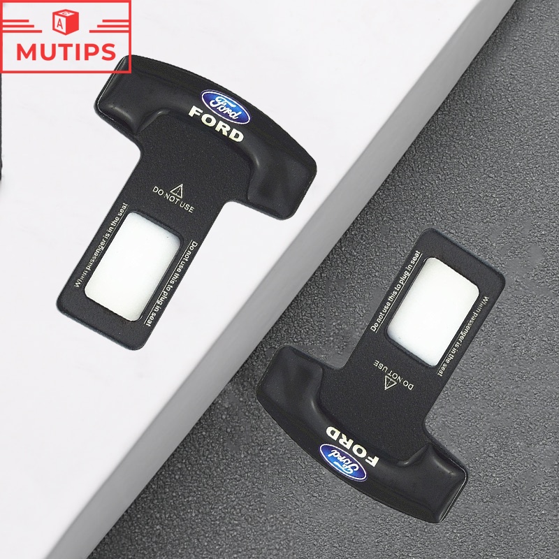 1 / 2Pcs Buckle Sabuk Pengaman Mobil Bahan Aluminum Alloy Untuk Ford Ecosport Focus Fiesta Ranger Everest Mustang