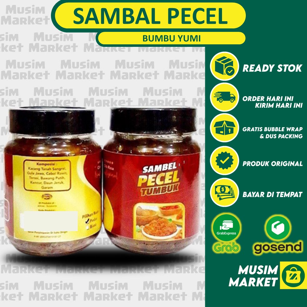 

Sambal Pecel Tumbuk Bumbu Yumi 200Gr Pedas Original