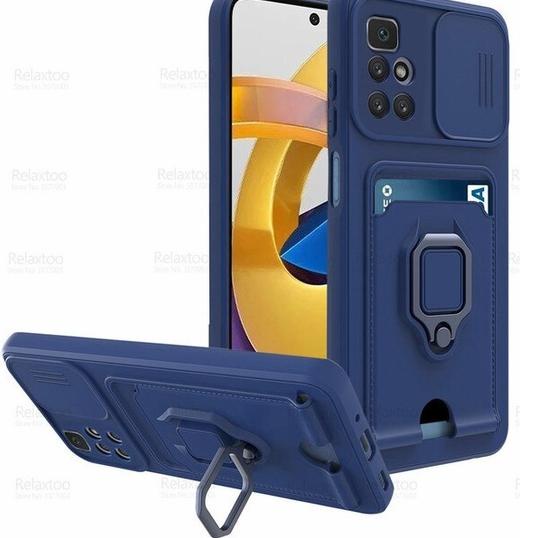 Best Product Case Poco M4 Pro 4G Card Slot Slide Camera Ringstand