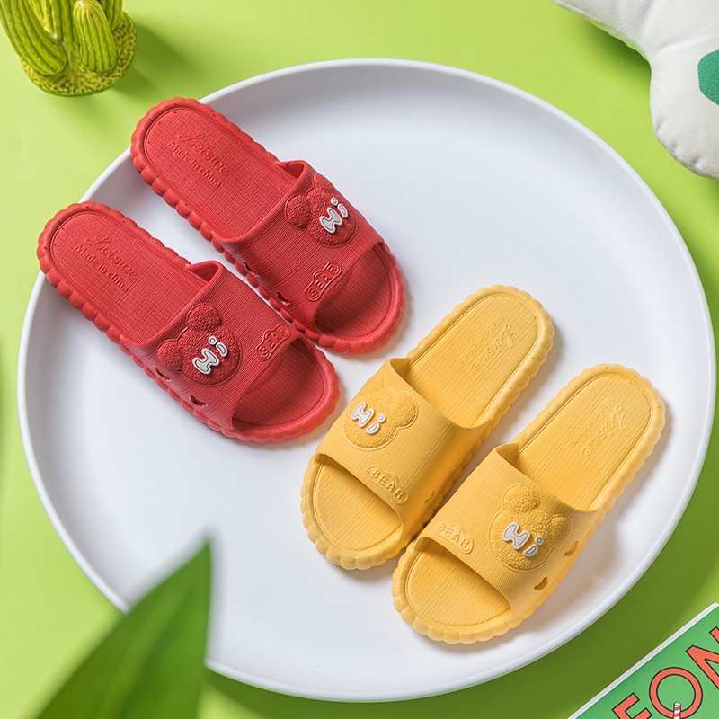 FY Sandal Slop Jelly Karet Couple Pria / Wanita Motif Hi-BEAR Timbul Simple Trendy