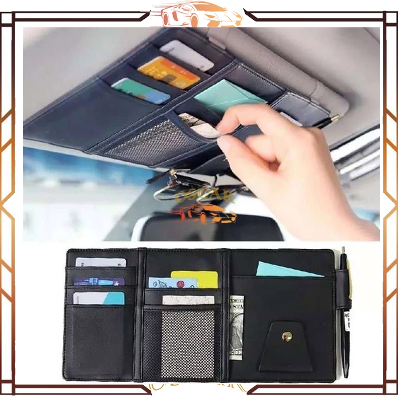 Tempat Kartu Dokumen Uang Karcis Kartu E-TOLL Mobil Car Card Organizer Impor