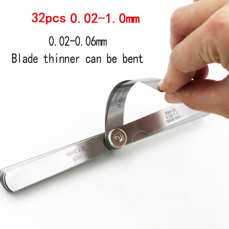 0.04mm-0.88mm Fuller Gauge Stainless Steel Feeler Gauge Filler Gauge Alat Ukur Celah