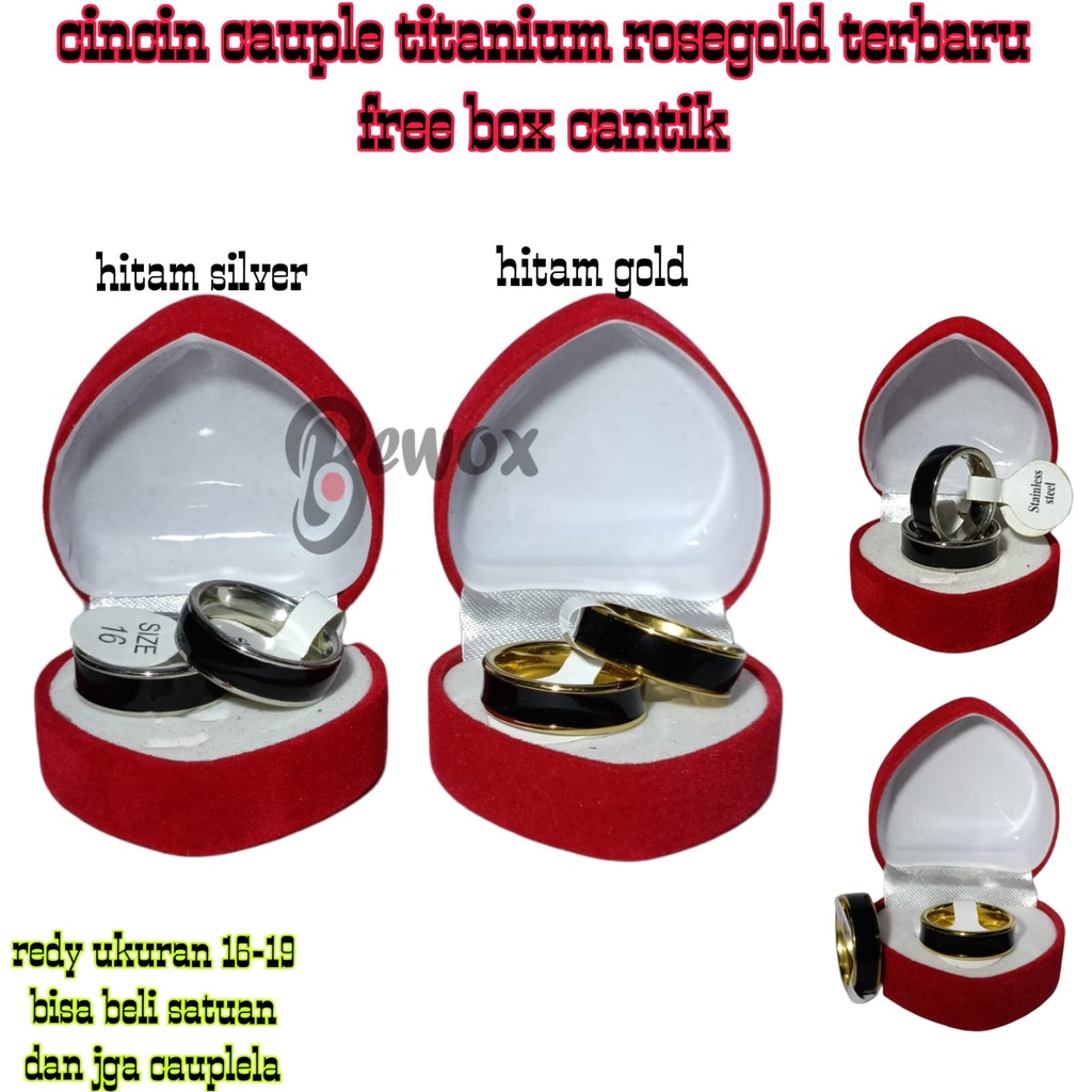 [BEST SELLER] Cincin Couple Titanium rose gold / Cincin Couple Ring / Couple Pasangan / Cincin Tunangan free box