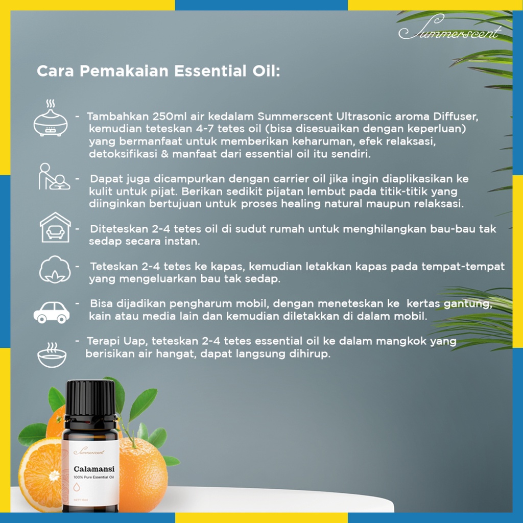 Summerscent - Essential Oil - Peppermint - Canaga - Calamansi - Lime - Invigorate - 10ml