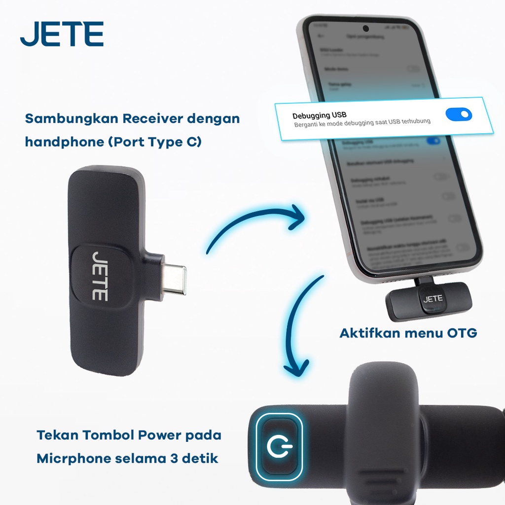 JETE Clip on Wireless CO1 Clip on + mic - Garansi Resmi 2th