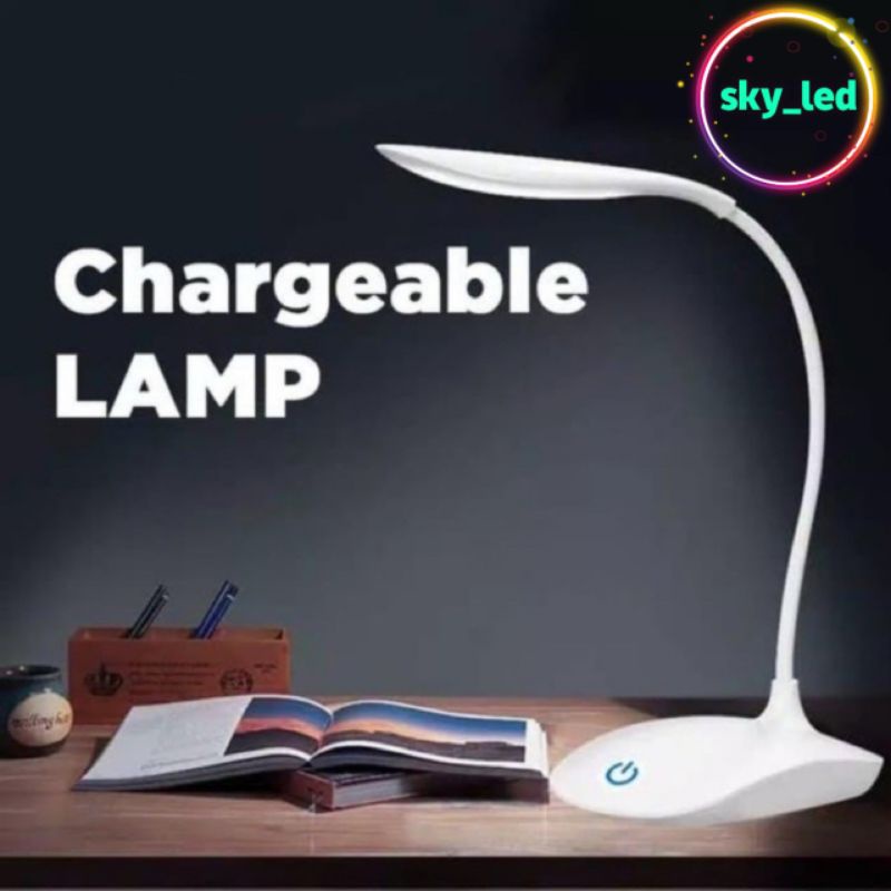 Lampu LED Meja Belajar/Lampu Baca White Portable