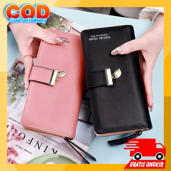 Dompet Wanita Dewasa Donpet Lipat Resleting Dimpet Panjang Model Korean Style Domoet Cewe Import Pre