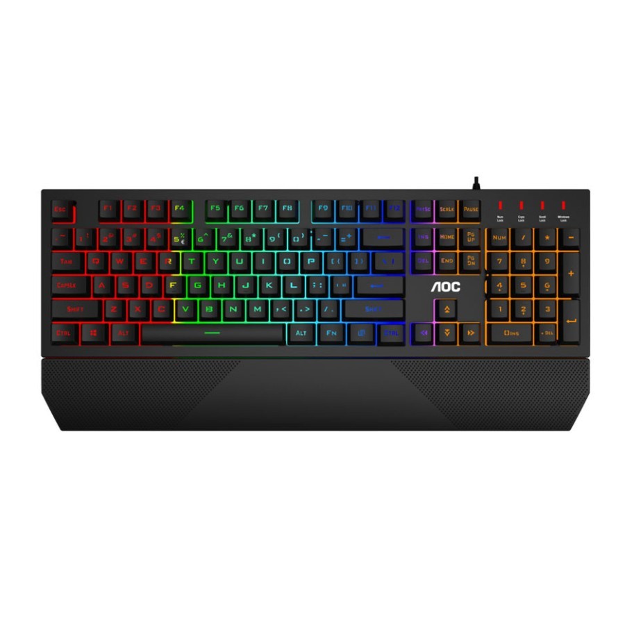 Keyboard AOC GK200 GK 200 Gaming RGB 25 Keys 1000Hz 104 Standard Keys