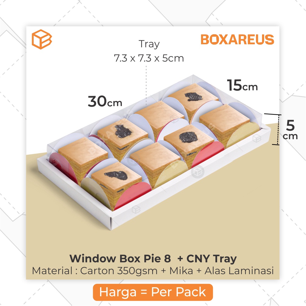 Dus Mika Imlek Pie Packaging CNY Dus Sekat 8 Egg Tart Dus Kue | WB Pie 8