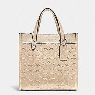 [Instant/Same Day]COACH  4829 Women's FIELD apricot 22cm embossed tote bag shoulder bag messenger bag handbag  ttb