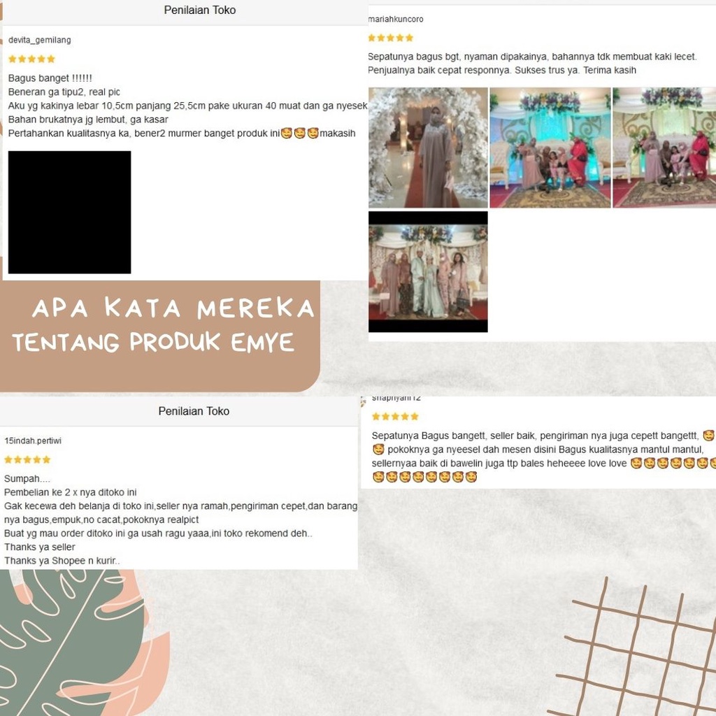 EMYE - Sandal Selop Pengantin Wanita Brukat Glitter Flat Shoes Sendal Kondangan Pengantin Wisuda